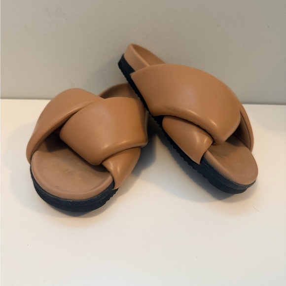 ROAM Foldy Puffy Sandals Tan Brown Slides Women’s 7.5 - Picture 2 of 9